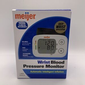Meijer Automatic Wrist High Blood Pressure Monitor BP Cuff Machine Gauge Kit